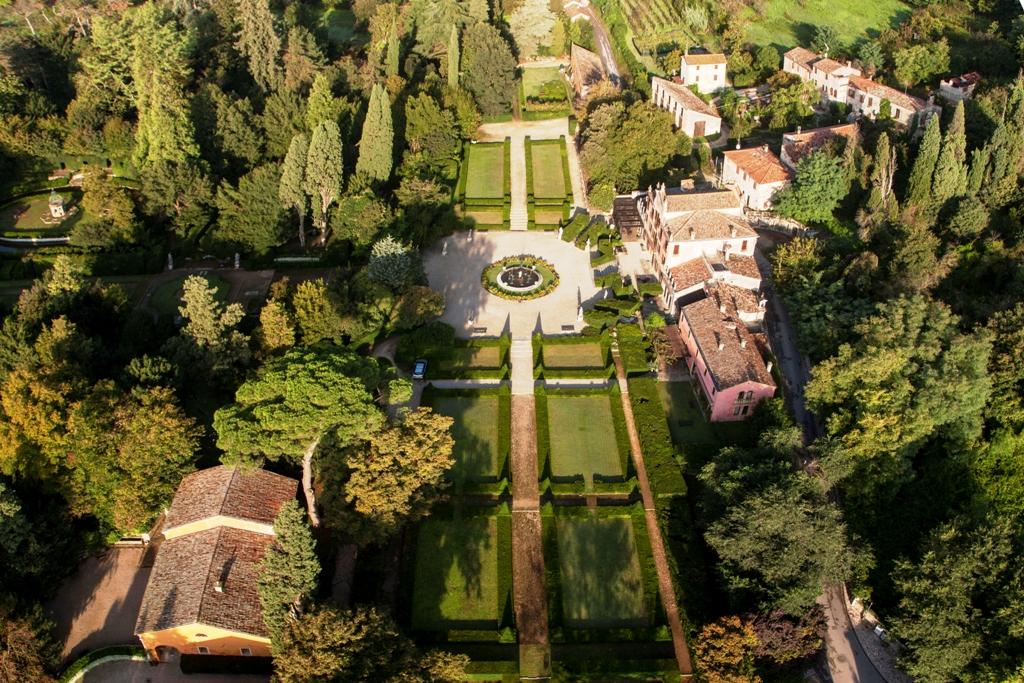 Giardino Villa Barbarigo vista aerea