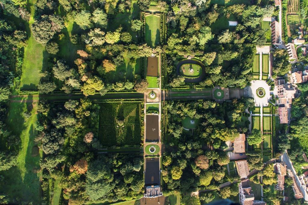Giardino Villa Barbarigo vista aerea
