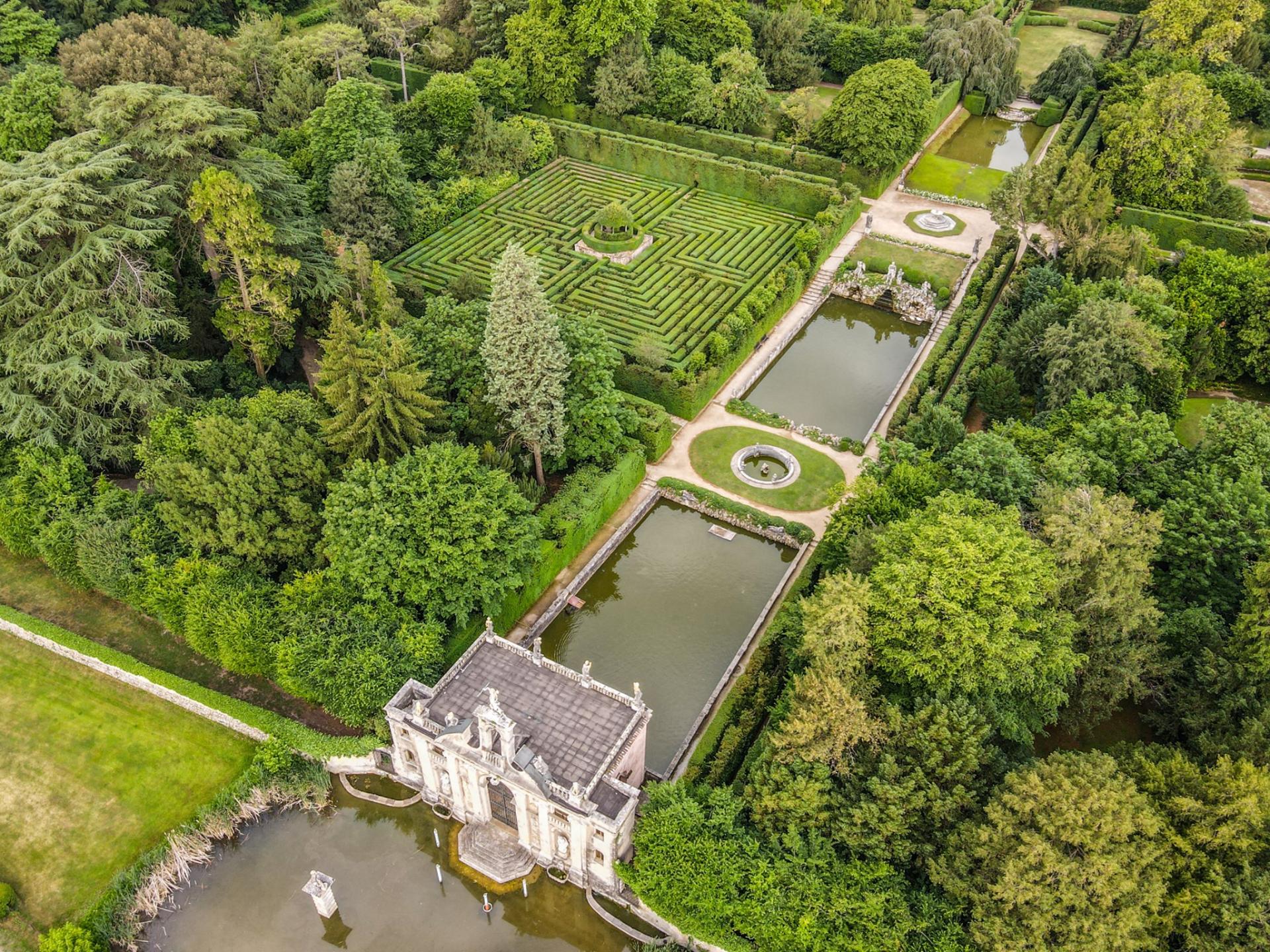 Giardino Villa Barbarigo vista aerea